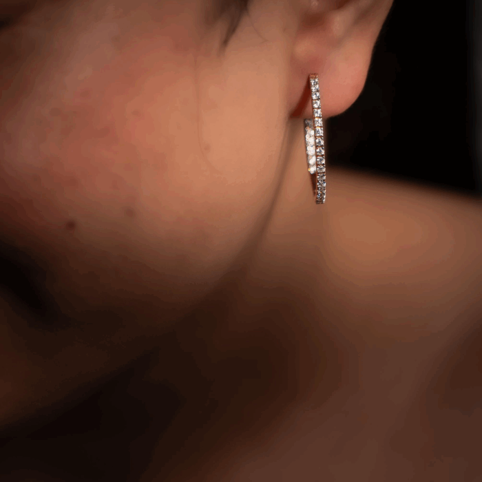 Avarta Jewellery 18K Gold Diamond Bali Earrings - Image 6