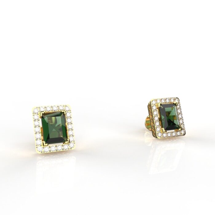 Avarta 18K Gold Moissanite Emerald Pendant Set - Image 3