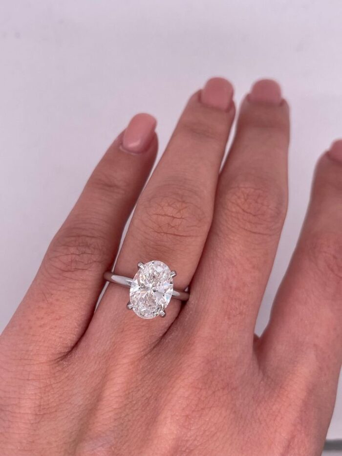 Avarta Jewellery 2.50 Carat Oval Solitaire Ring With Lab Diamonds - Image 3