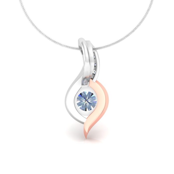 Avarta Jewellery Dual Tone Solitaire Pendant With Lab Grown Diamond - Image 3