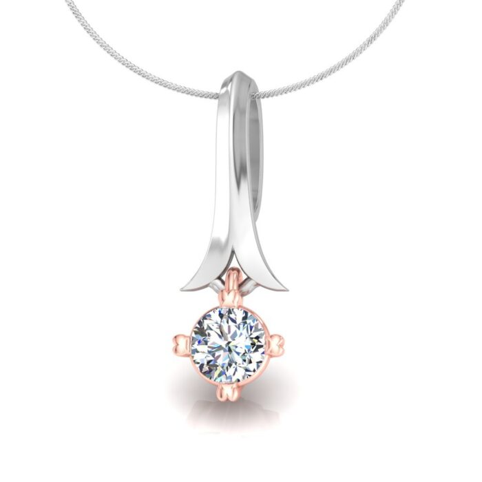 Avarta Jewellery Dual Tone Solitaire Pendant - Image 2