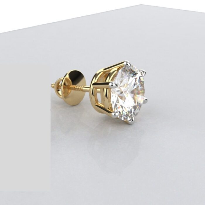 Avarta Jewellery 92.5 Sterling Silver 2 Carat Solitaire Unisex Stud Earring - Single Pcs