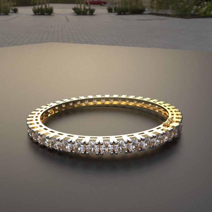 Avarta Jewellery 92.5 Sterling Silver 50 Cents Diamond Bangle - Single Pcs - Image 5