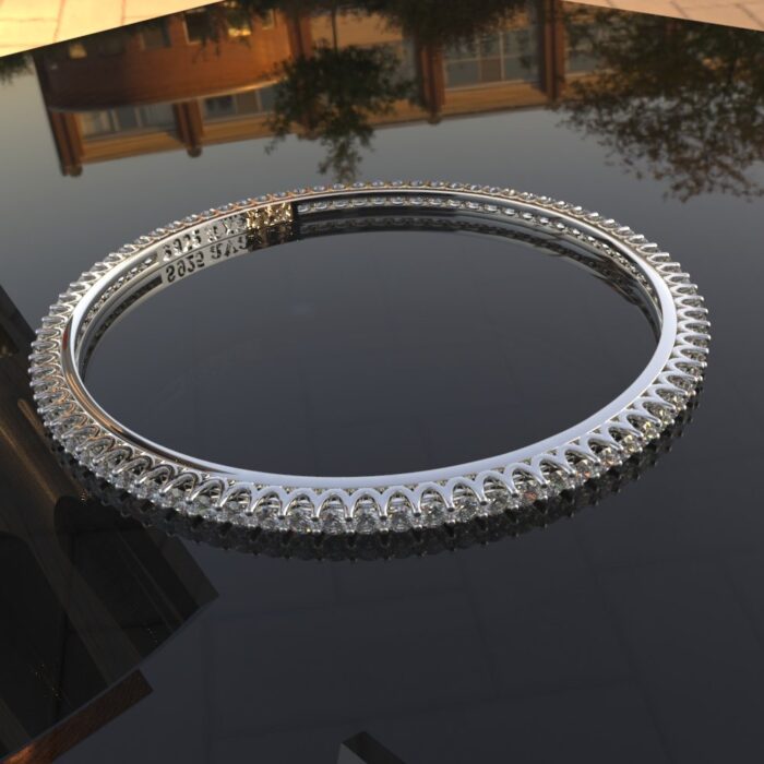 Avarta Jewellery 92.5 Sterling Silver Line Diamond Bangle Pair For Girls & Women - Image 5