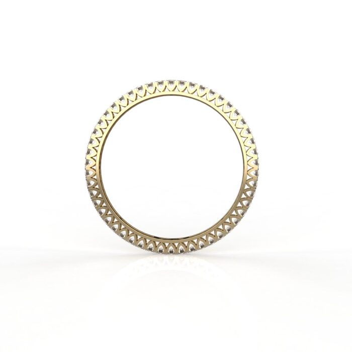 Avarta Jewellery Sterling Silver Line Diamond Bangle With 0.35 Carat Each Diamond & Gold Polish - Image 4