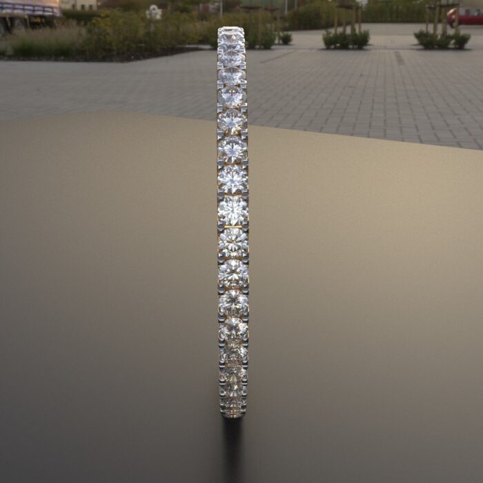 Avarta Jewellery Sterling Silver Line Diamond Bangle With 0.35 Carat Each Diamond & Gold Polish - Image 3