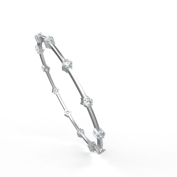 Avarta Sterling Silver American Diamond Bangle For Girls & Women