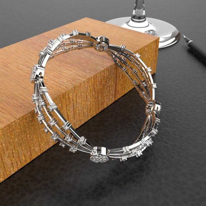 Avarta Jewellery 92.5 Sterling Silver American Diamond Bangle For Girls & Women - Image 3