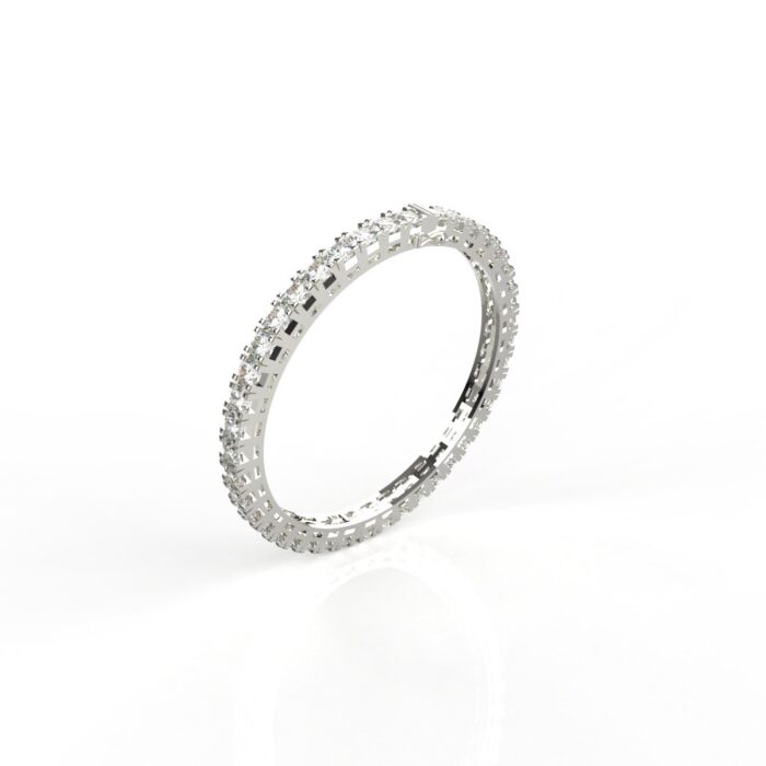 Avarta Jewellery Sterling Silver 30 Cents Each Line Diamond Bangle