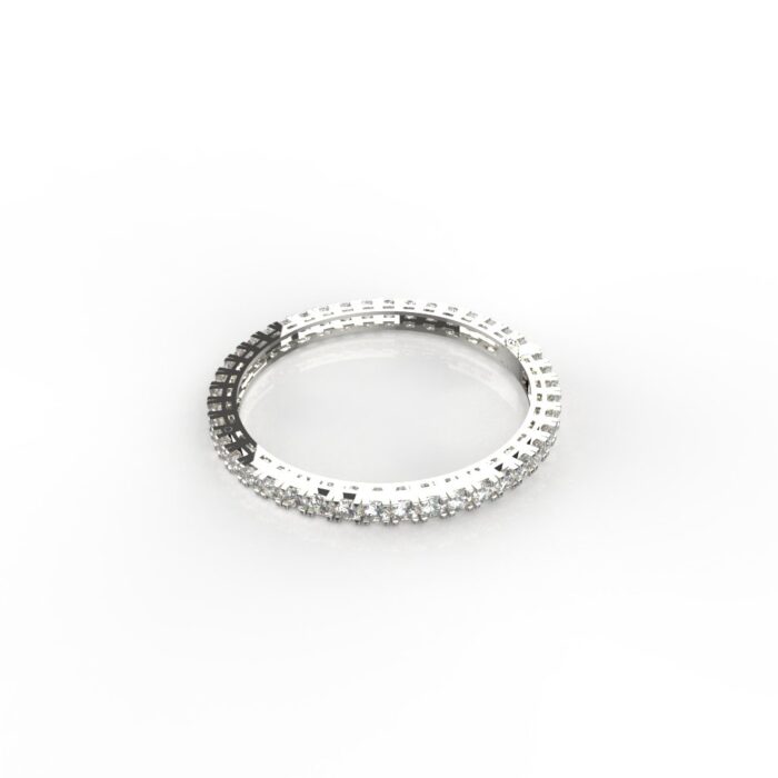 Avarta Jewellery Sterling Silver 30 Cents Each Line Diamond Bangle - Image 2