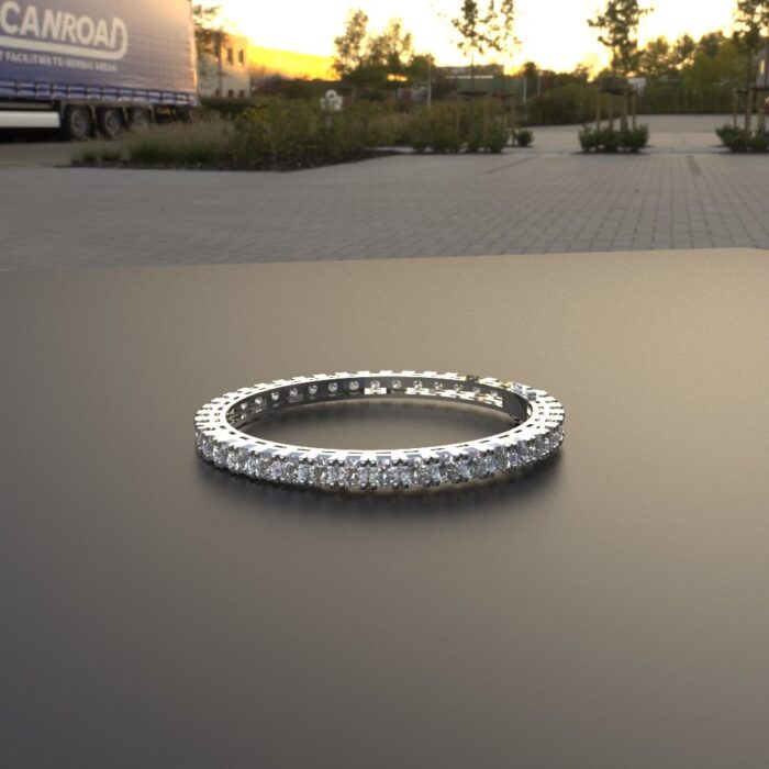 Avarta Jewellery Sterling Silver 30 Cents Each Line Diamond Bangle - Image 3