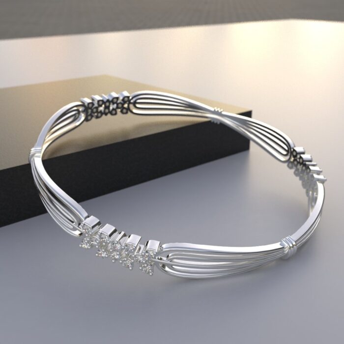 Avarta Jewellery Sterling Silver Bangle In Wire Design - Image 2