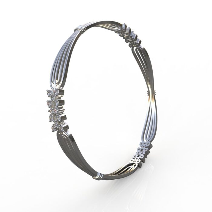 Avarta Jewellery Sterling Silver Bangle In Wire Design