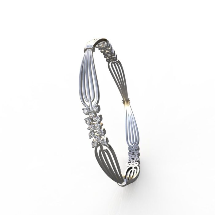 Avarta Jewellery Sterling Silver Bangle In Wire Design - Image 3