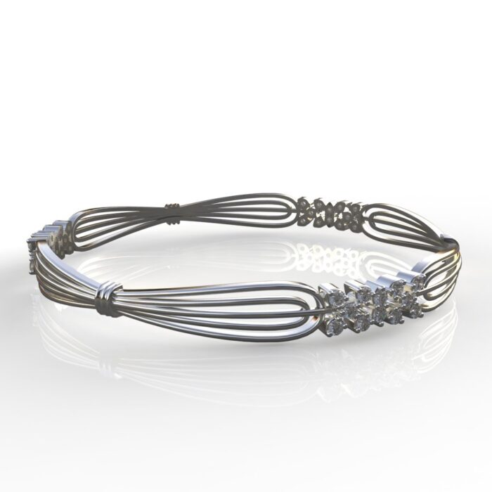 Avarta Jewellery Sterling Silver Bangle In Wire Design - Image 5