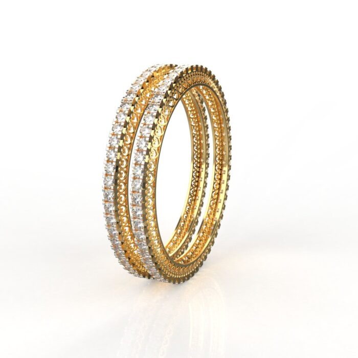 Avarta Jewellery 15 Cents Line Diamond Bangle with Lab Grown Diamonds