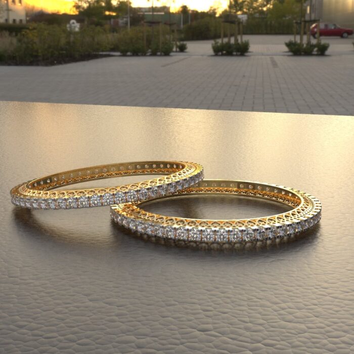 Avarta Jewellery 15 Cents Line Diamond Bangle with Lab Grown Diamonds - Image 2