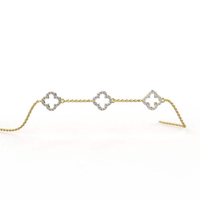 Avarta Jewellery 18k Gold Flower Bracelet for Girls & Women