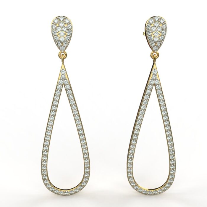 Avarta Jewellery 14k Enchantic Moissanite Diamond Dangler Earrings - Image 3