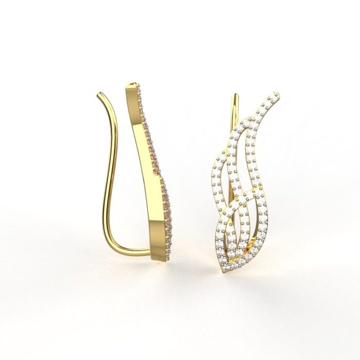 Avarta Jewellery Allure 14K Gold Cuff Earrings For Girls & Women - Image 3