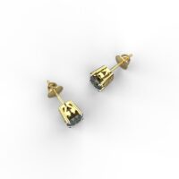 Avarta 90 Cents Each Dark Green Swarovski Solitaire Studs With Gold Plating - Image 3