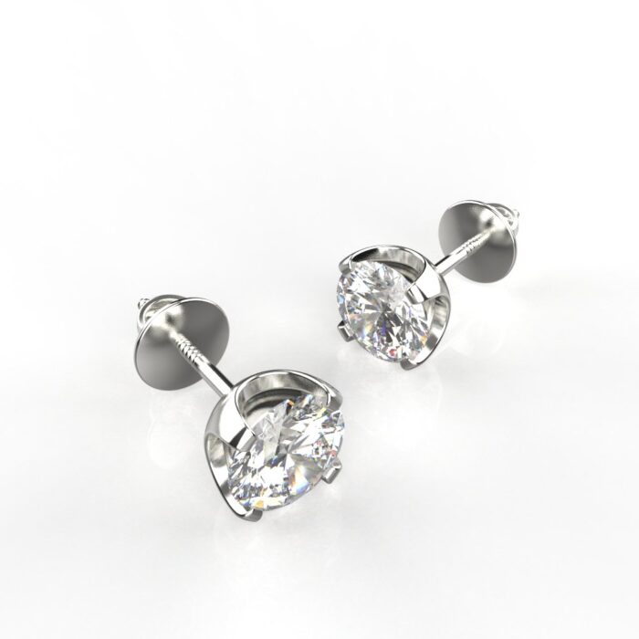Avarta Jewellery Sterling Silver 0.80 Carat Solitaires Stud Earrings - Image 4