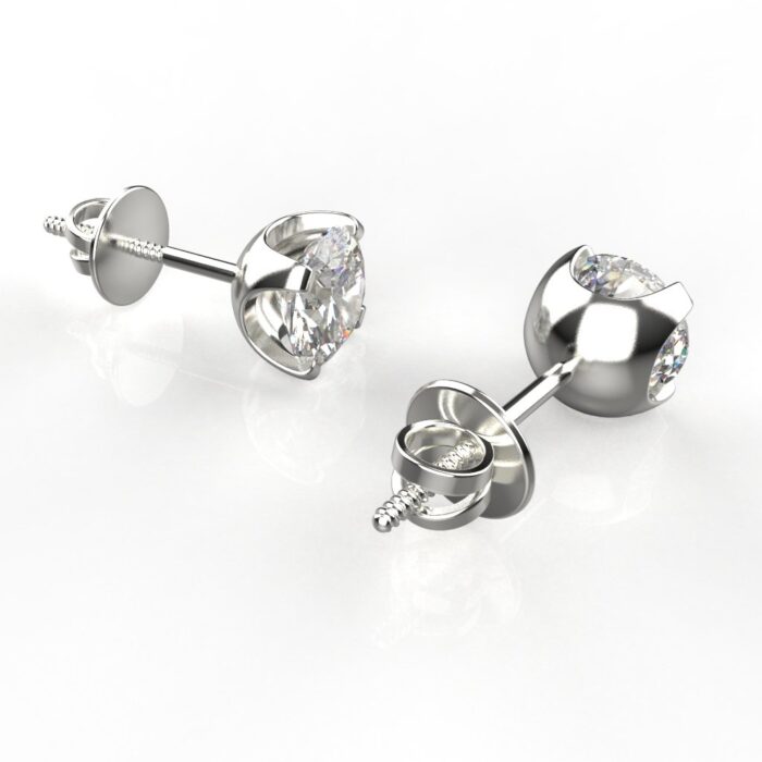 Avarta Jewellery Sterling Silver 0.80 Carat Solitaires Stud Earrings - Image 6