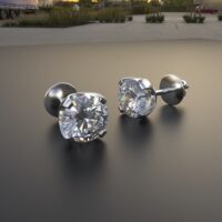 Avarta Jewellery Sterling Silver 0.80 Carat Solitaires Stud Earrings - Image 2