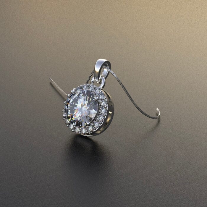 Avarta Sterling Silver 1 Carat Moissanite Halo Pendant - Image 2