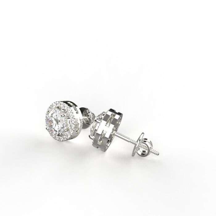 Avarta Sterling Silver 0.80 Carat Halo Solitaire Stud Earring For Girls & Women - Image 4