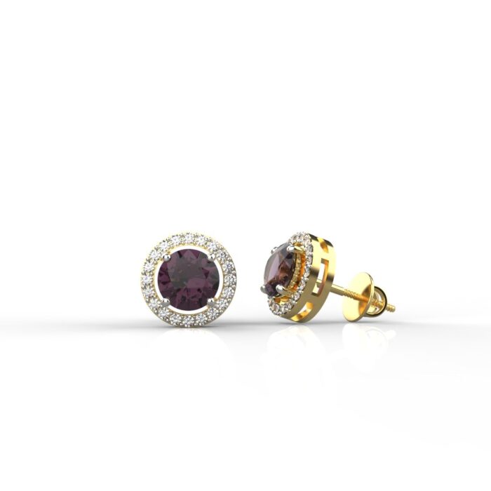 Avarta Sterling Silver 0.90 Carat Ruby Swarovski Halo Solitaire Earrings