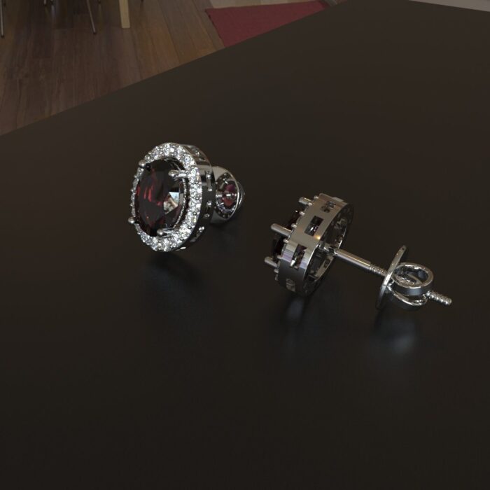 Avarta Jewellery 92.5 Sterling Silver Certified 1.25 Carat Each Natural Ruby Stud Earrings With 5A Grade American Diamonds For Girls & Women - Image 3