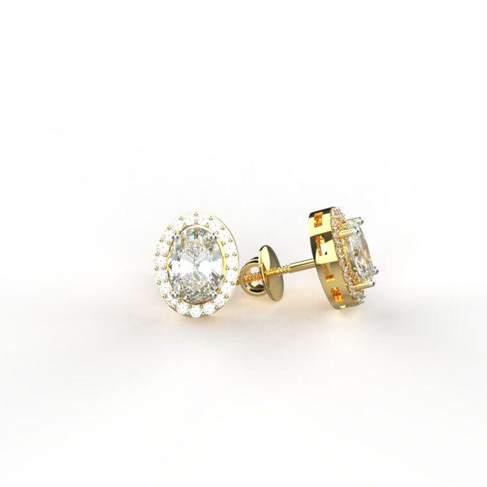 Avarta Jewellery 92.5 Sterling Silver Solitaire Studs Earrings With Gold Polish - Image 2