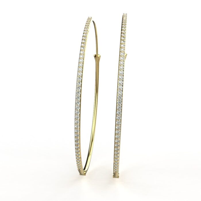 Avarta Jewellery 18k Gold & Certified Diamond Long Hoop Earrings For Girls & Women - Image 4