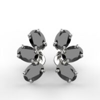 Avarta Jewellery 92.5 Sterling Silver Black American Diamond Solitaire Studs Earrings for Girls & Women