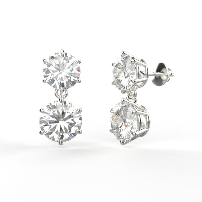 Avarta Jewellery 92.5 Sterling Silver 10 Carat Moisanite Earring
