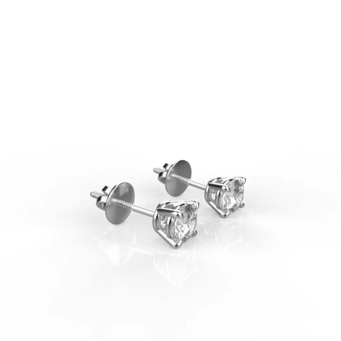 Avarta Jewellery Sterling Silver 25 Cents Each Solitaire Stud Earrings With White Gold Plating - Image 5