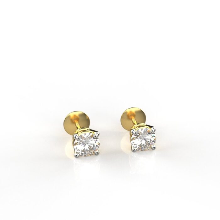 Avarta Jewellery Sterling Silver 25 Cents Each Solitaire Stud Earrings