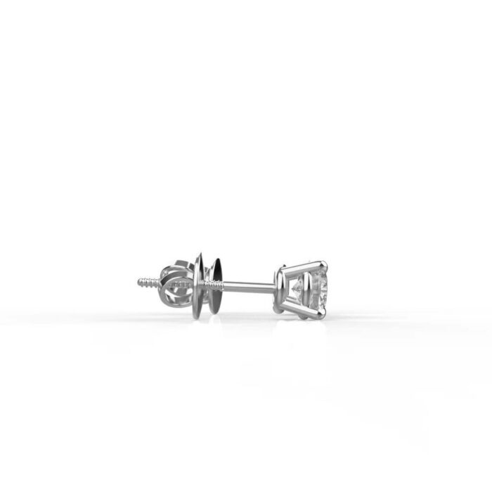 Avarta Jewellery Sterling Silver 25 Cents Each Solitaire Stud Earrings With White Gold Plating - Image 3