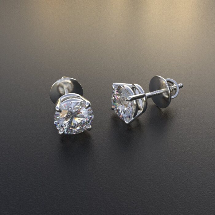Avarta Jewellery White Gold 1 Carat Solitaire Earrings - Image 3