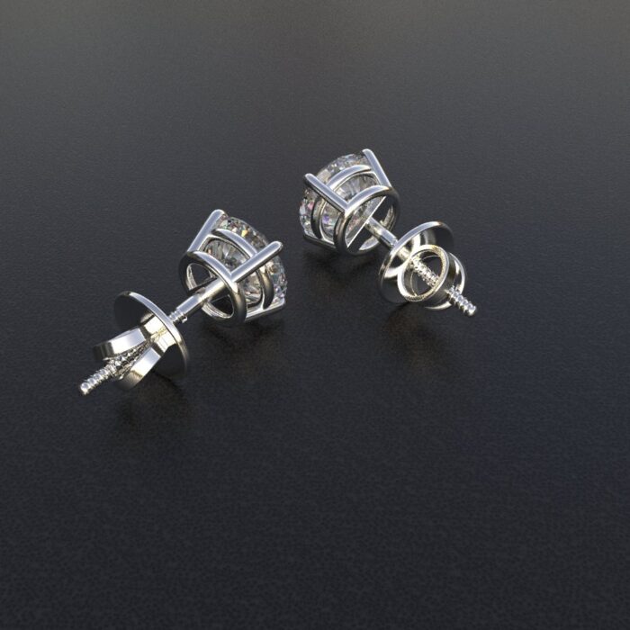 Avarta Jewellery White Gold 1 Carat Solitaire Earrings - Image 4