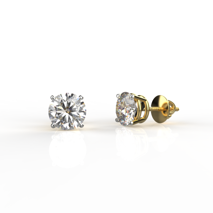 Avarta Sterling Silver 50 Cents Solitaire Stud Earrings