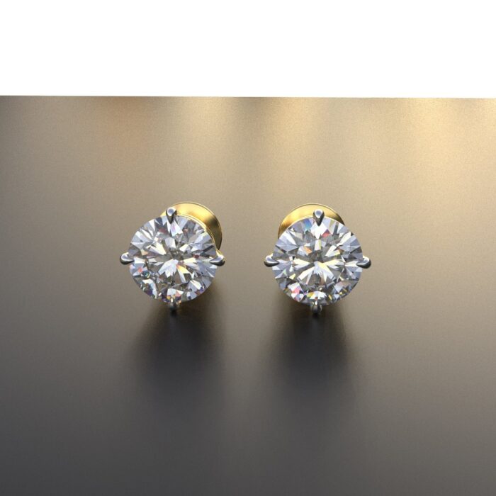 Avarta Jewellery 18k Gold 1 Carat Solitaire Studs Earrings For Girls & Women - Image 2