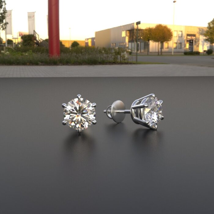 Avarta Jewellery 92.5 Sterling Silver 1.50 Carat Each Solitaire Stud Earrings for Girls & Women - Image 3