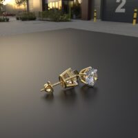 Avarta 18k Gold 1.80 Carat Each Moissanite Solitaire Studs Earring For Girls & Women - Image 5