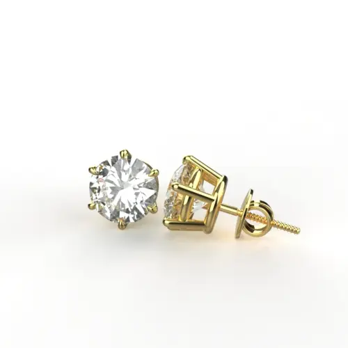 3 Carat Moissanite Solitaire Earring