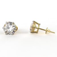 Avarta 18k Gold 1.80 Carat Each Moissanite Solitaire Studs Earring For Girls & Women