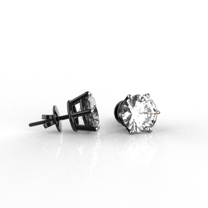 Avarta Jewellery 92.5 Sterling Silver 2 Carat Solitaire With Black Polish