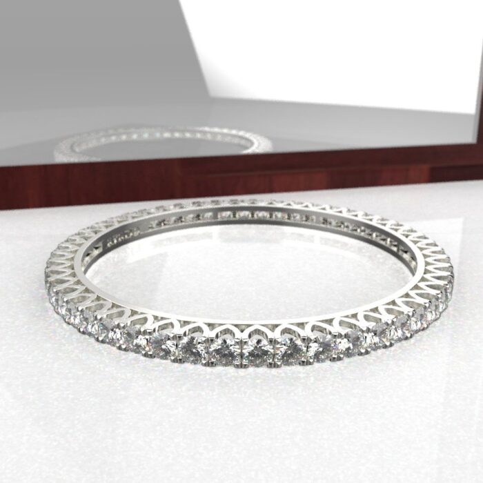 Avarta Jewellery 92.5 Sterling Silver Bangle With 25 Cents Each 5A Grade American Diamonds - Single Pcs - Image 5
