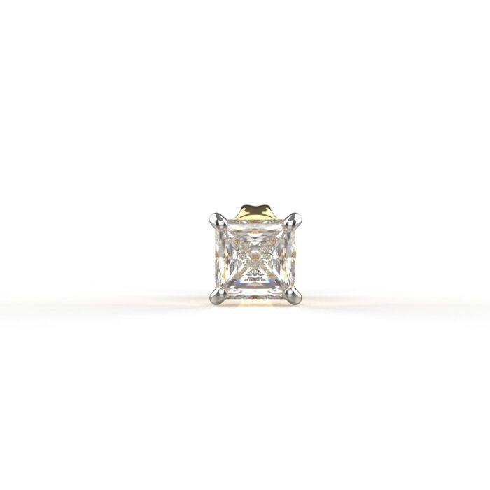 Avarta Jewellery 18K Gold 0.50 Carat Princess Cut Unisex Solitaire Studs - Single Pcs - Image 5